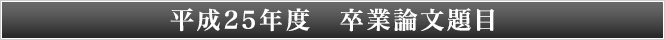 平成24年度卒業論文題目
